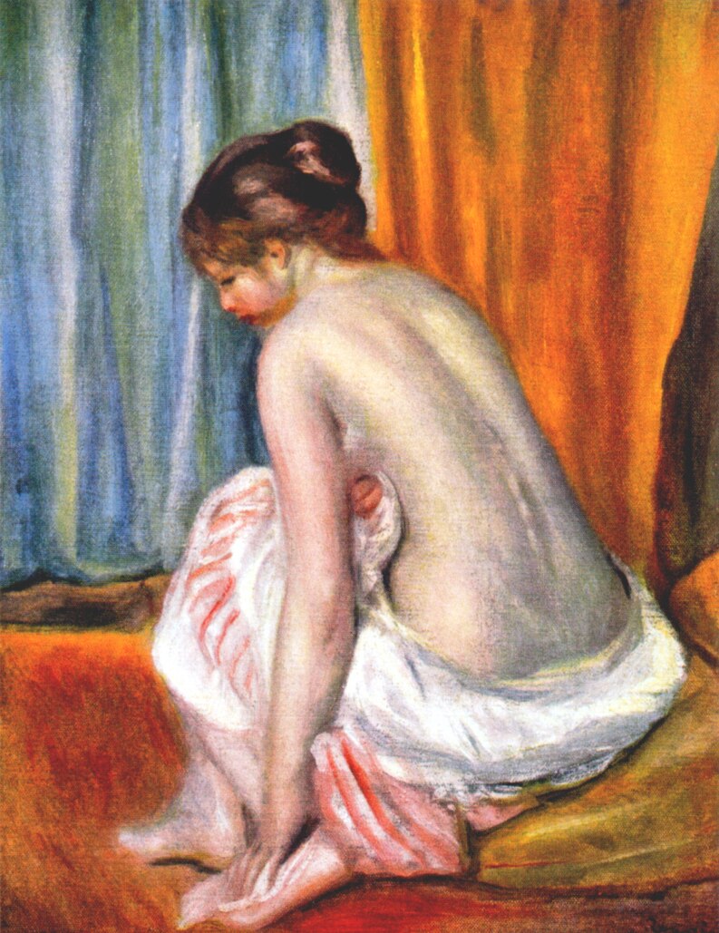 Back view of a bather - Pierre-Auguste Renoir painting on canvas